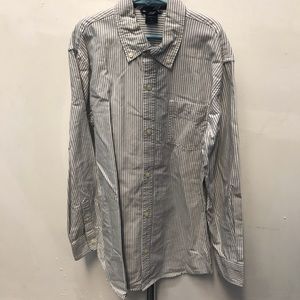 GAP White & Blue Striped Cotton Shirt - Sz XL/12